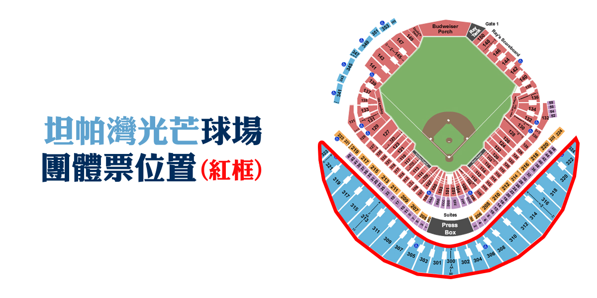 光芒球場座位圖